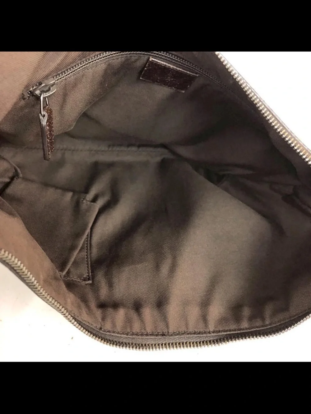 Gucci Beige/Brown Canvas Monogram Saddle Bag with Green/Red Web Strap
